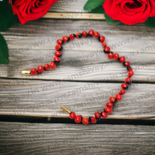 Red Gunja (Ratti/Chirmi) Bracelet with Lab Certificate & Screw Lock | Protection & Energy Balance – Ramshivay - Ramshivay