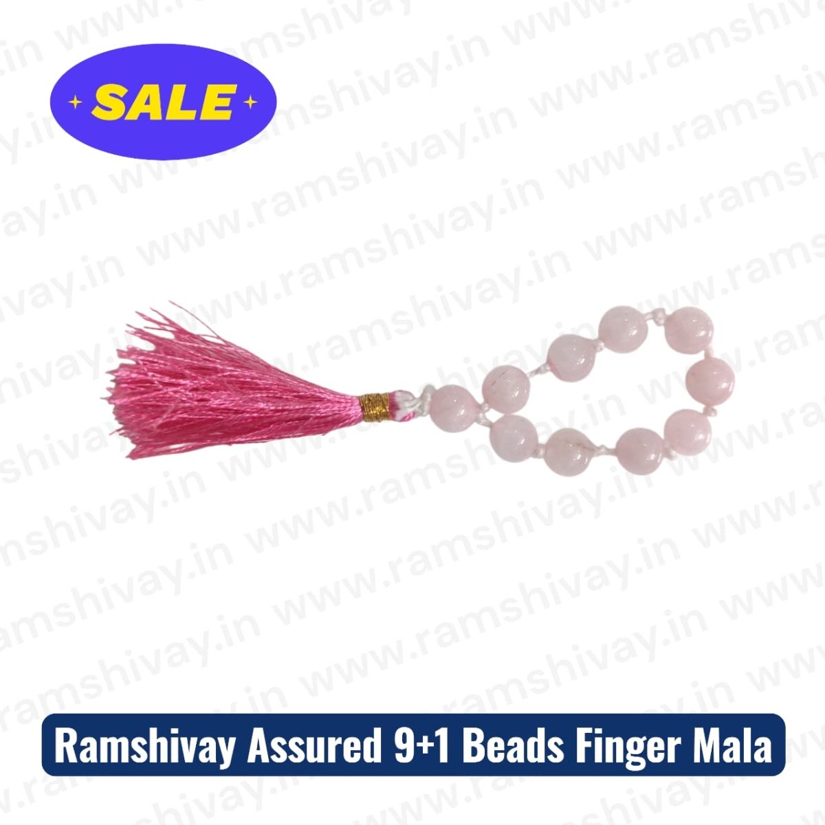 Rose Quartz Finger Mala (9+1 Beads, 8MM) with Lab Certificate | Easy Finger Jaap & Pocket - Friendly Mala – Ramshivay - Ramshivay