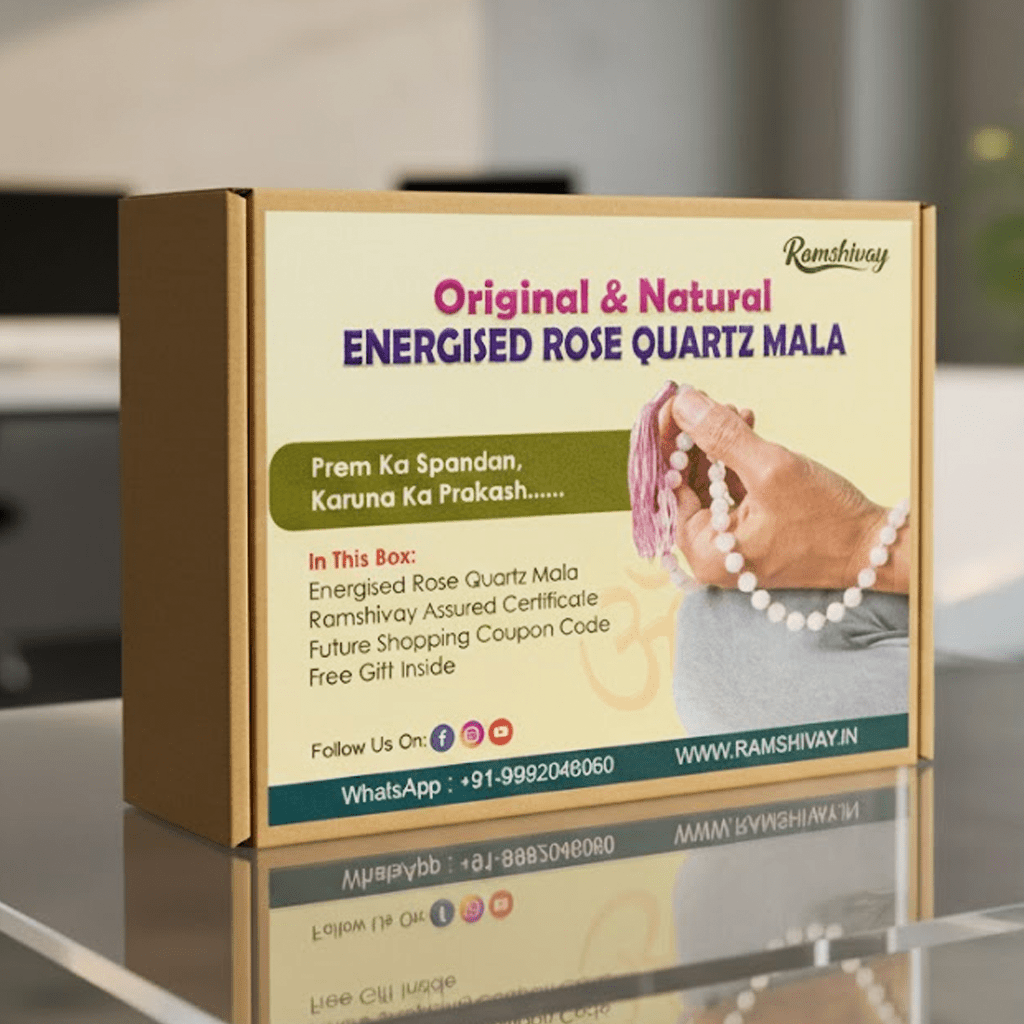 Rose Quartz Mala 8MM with Lab Certificate | 108+1 Beads for Love, Healing & Emotional Balance – Ramshivay - Ramshivay