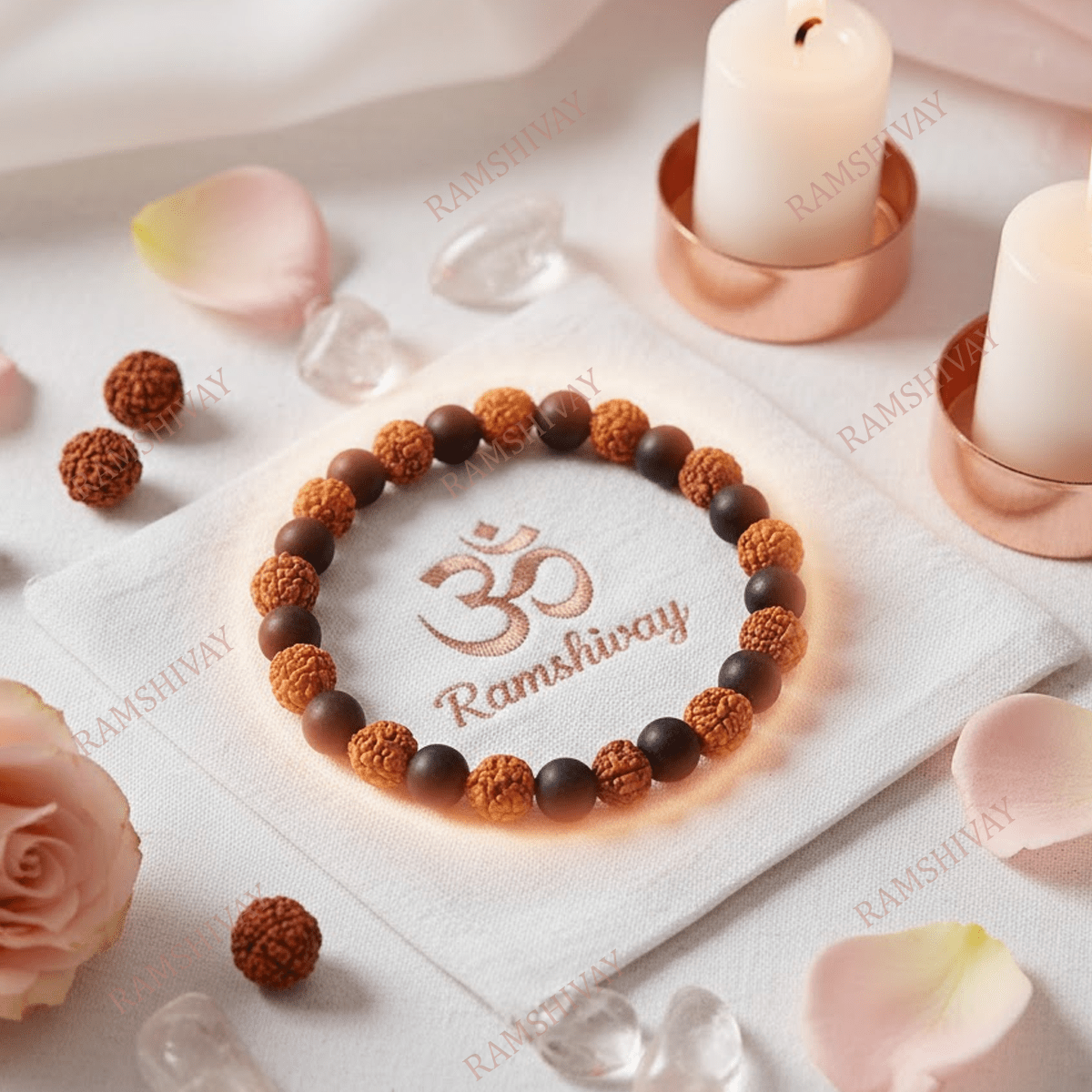 Rudraksha Karungali Bracelet (8mm) with Lab Certificate for Protection – Ramshivay - Ramshivay