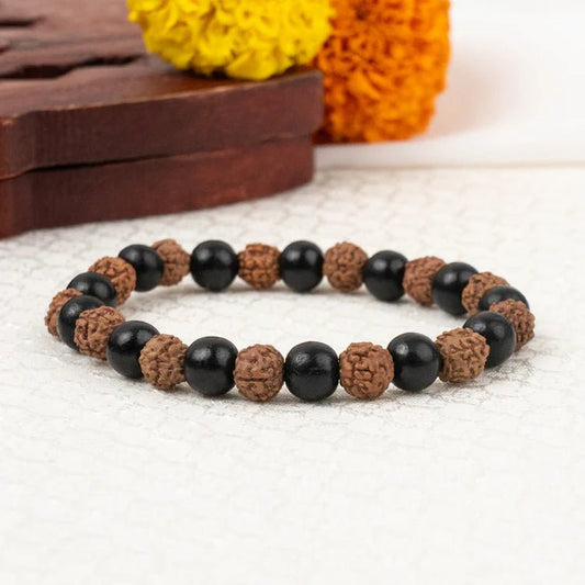 Rudraksha Karungali Bracelet (8mm) with Lab Certificate for Protection – Ramshivay - Ramshivay
