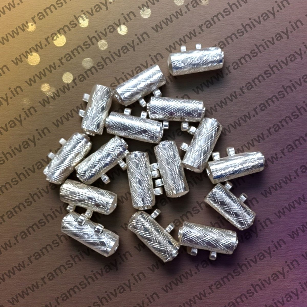 Silver Metal Taweez | Dhol Style Tabiz with Bhojpatra & Thread | Spiritual Protection Amulet – Ramshivay - Ramshivay