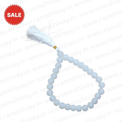 White Agate Mala 27+1 Beads with Lab Certificate for Jaap – Ramshivay