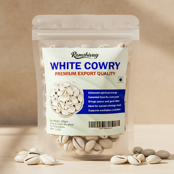 Natural White Cowrie Shells 100g Pack for Pooja & Remedies – Ramshivay Ramshivay